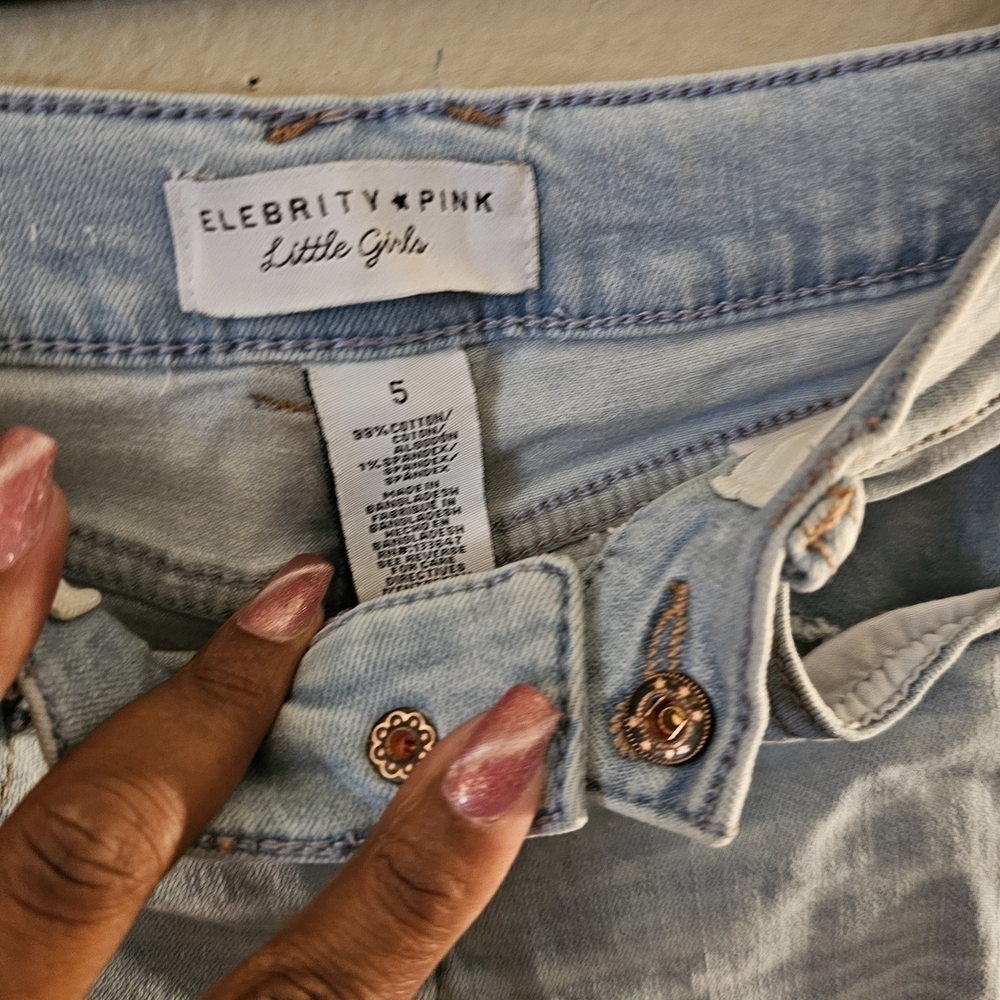 Celebrity Pink Light Wash Distressed Kids Jeans - Picture 4 of 13